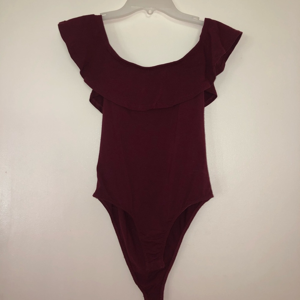 Off the Shoulder Red Bodysuit